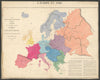 Proposed European national border realignments by Félix Durclé. Peace map 1866