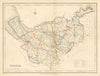 Antique county map of CHESHIRE by Creighton & Walker for Lewis c1840 old
