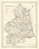 Antique county map of NORTHUMBERLAND by Creighton & Walker for Lewis c1840