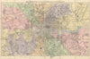Davies' New Map of London. Police Districts & stations. Stanford 75x115cm 1881