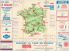Tour de France - Miroir du Cyclisme. Cycling route poster map 75x55 cm 1968