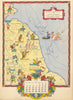 NW England / Scottish Borders—Gastronomic map—Whitbread calendar—July 1948