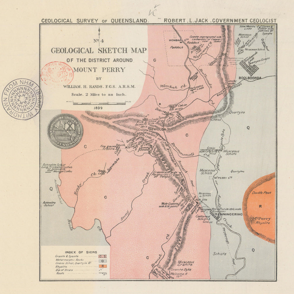 Mount Perry Goldfield—Geological Survey of Queensland—William Rands 1899 map