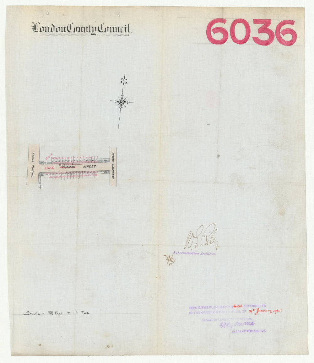 Lake Street, Shadwell E1—door renumbering/renaming—now Farrell House 1905 map
