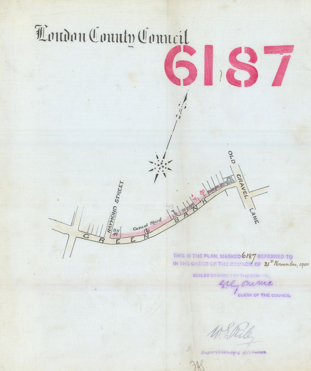 Green Bank, Wapping E1—door renumbering—Old Gravel Street/Wapping Lane 1905 map