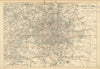GREATER LONDON ENVIRONS. General Index map to 4 inch scale maps. BACON 1886