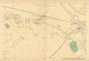WILLESDEN GREEN Kilburn Brondesbury Queens Park Dollis Hill Kensal Rise 1886 map