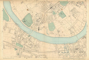 FULHAM & PUTNEY Wandsworth Sands End East Putney Parsons Green 1886 old map