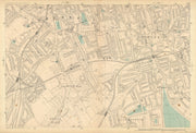 CAMBERWELL Peckham Rye East Dulwich Herne Hill Denmark Hill 1886 old map