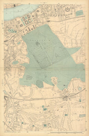 GREENWICH Lewisham Blackheath Lee Shooter's Hill 1886 old antique map chart