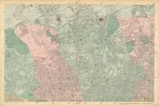 HAMPSTEAD ISLINGTON Camden Highgate Finsbury Park Primrose Hill. BACON  1886 map