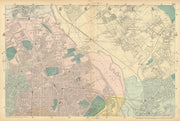 HACKNEY STRATFORD LEYTON/STONE STOKE NEWINGTON Clapton Dalston. BACON  1886 map