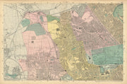 LONDON Notting Hill Kensington St Johns Wd Hammersmith Bayswater BACON  1886 map