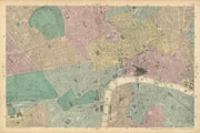 CENTRAL LONDON West End City Southwark Westminster Shoreditch. BACON  1886 map