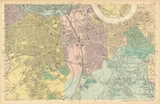 LONDON SOUTH Camberwell Greenwich Deptford Lewisham Southwark. BACON  1886 map