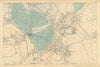 SURBITON & ESHER Hampton Court East Molesey Thames Ditton Hook. BACON  1886 map