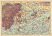 SOUTH EAST LONDON GEOLOGICAL Kent Greenwich Bexley Bromley &c. BACON 1886 map