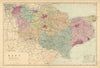 KENT county map. Parliamentary constituencies divisions. Railways. BACON 1886