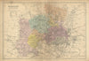MIDDLESEX & LONDON county map.Parliamentary constituencies.Railways.BACON 1886