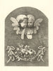 Carvings in Trinity College Library, Cambridge—antique etching by G. Greux 1881