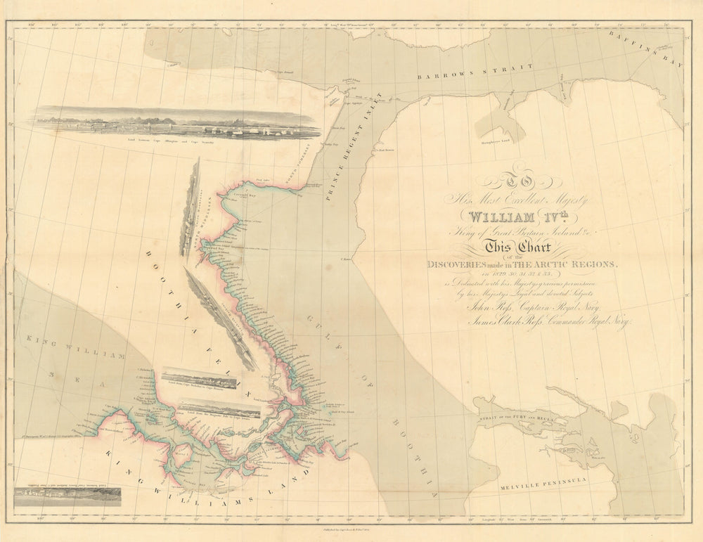 Chart of the Discoveries made in the Arctic Regions 1829–33 — Ross 1835 map