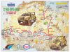 Sport-Auto—12e Rallye Paris-Dakar—Pioneer—56 x 42 cm poster route map 1990