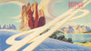 Dolomiti—Belluno Italia—Summer-Winter—Alpine panorama—Heinrich Berann 1936