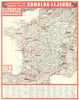 L'Itinéraire des Tours de France - Le Miroir des Sports. Route map 54x43cm 1970