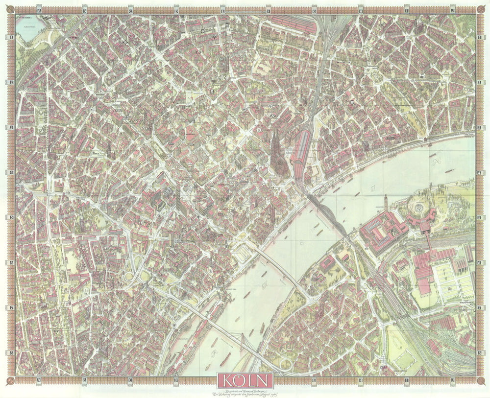 Köln/Cologne pictorial bird's eye view city plan #50—Bollmann—Bildkart 1965 map