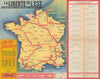 Carte pratique—Tour de France—La Liberté de l'Est—Cycling route map 50x63cm 1951