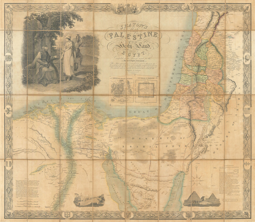 Seaton’s Map of Palestine or the Holy Land with Part of Egypt—Josiah Neele c1835