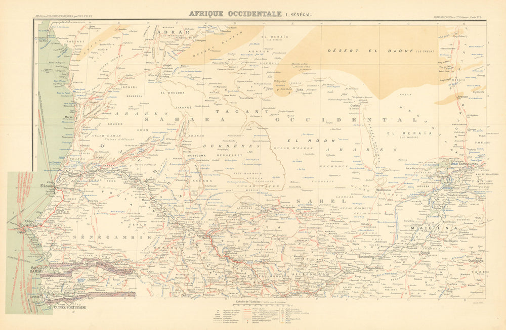 Afrique occidentale—Senegal—French West Africa—Mali—Mauritania—Pelet 1902 map