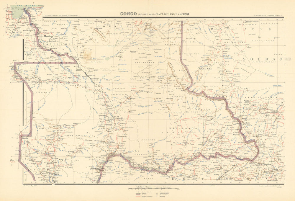 French Congo Nord—Ubangi & Chari—Central African Republic—Chad—Pelet 1902 map