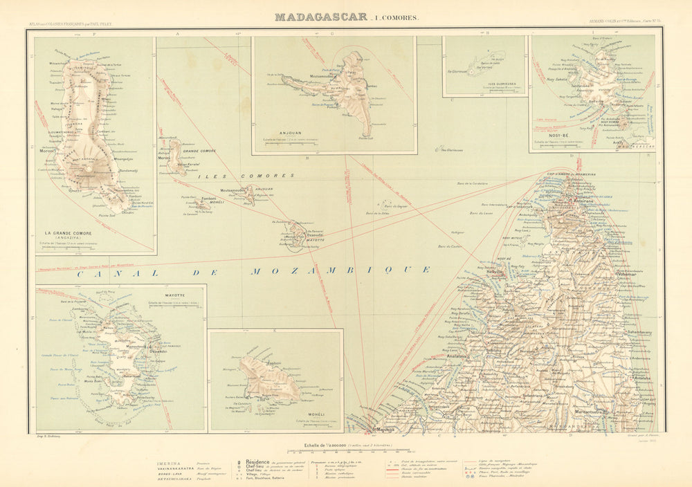 Northern Madagascar & Comores/Comoros—Mayotte—Nosy Be—Antsiranana—Pelet 1902 map