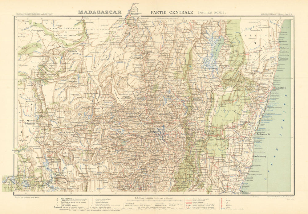 Central Madagascar north—Partie centrale Nord—Antananarivo—Pelet 1902 old map