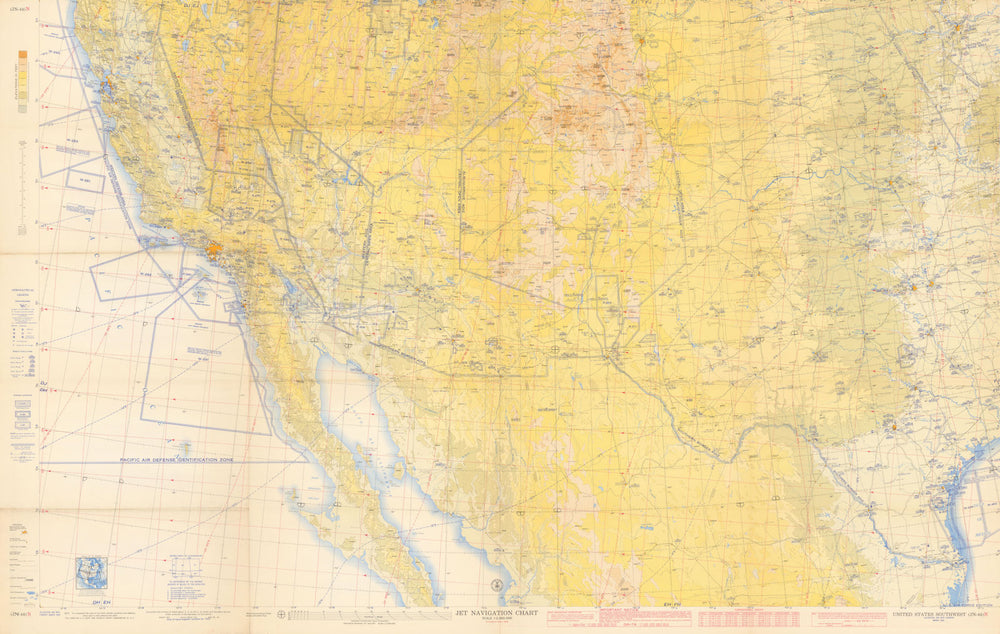 United States Southwest Jet Navigation Chart—JN44N—US Air Force edition 1956 map