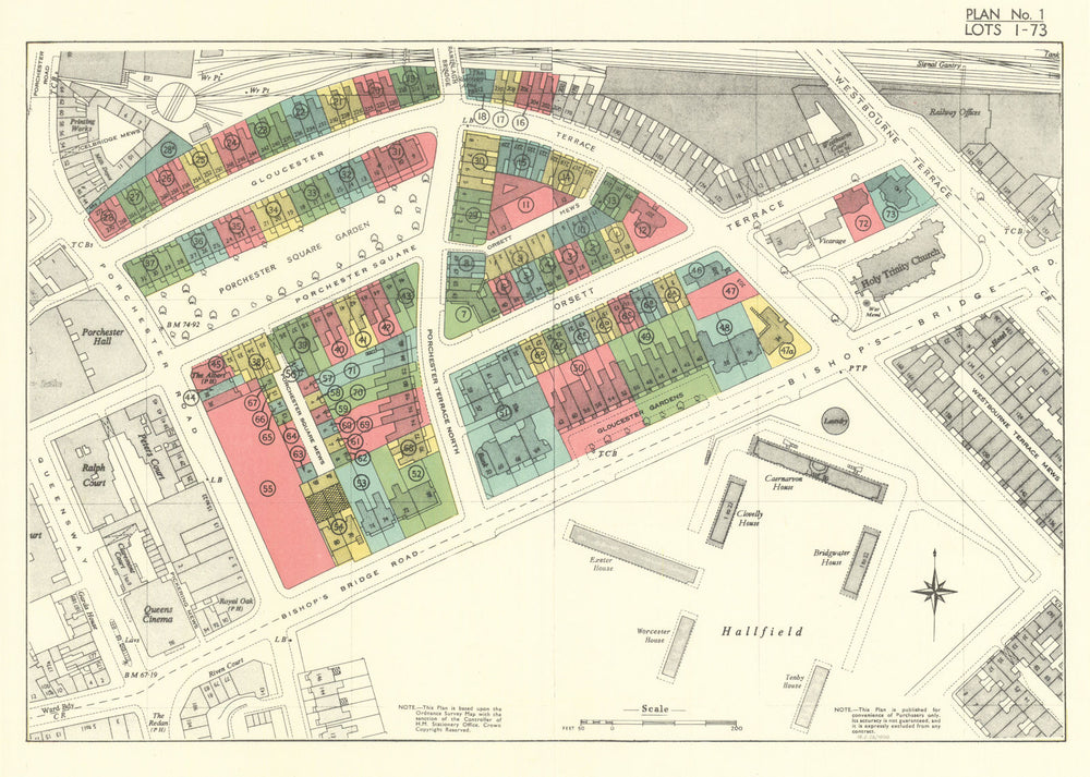 Paddington Estate sale #1—Royal Oak W2—Porchester Sq—Gloucester Terrace 1955 map