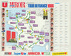 Tour de France - Miroir du Cyclisme. Cycling route poster map 57x45cm 1986