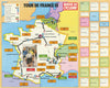 Tour de France - Miroir du Cyclisme. Cycling route poster map 57x45cm 1981