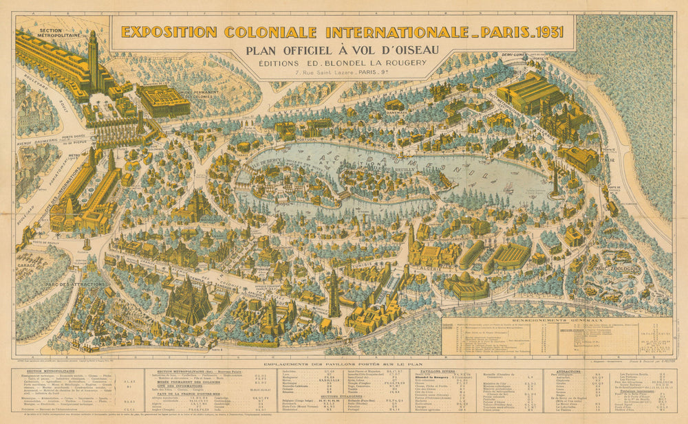Exposition Coloniale Internationale, Paris—Bird’s-eye map—Daumesnil—Peltier 1931