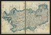 Yamashiro Province—Kyoto & Fushimi, Japan—Ichikawa Tōkei woodblock map c1837