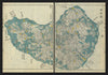 Kai Province—Kofu & Minobu, Yamanashi, Japan—Ichikawa Tōkei woodblock map c1837