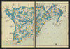 Echizen Province—Fukui & Tsuruga, Japan—Ichikawa Tōkei woodblock map c1837