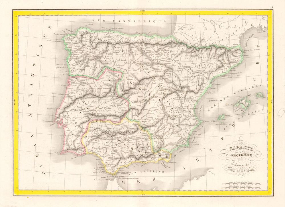 'Espagne Ancienne' DELAMARCHE. Ancient Spain Portugal Baetica Lusitania 1838 map