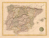 'Spain and Portugal' by A & S Arrowsmith. Iberia 1825 old antique map chart