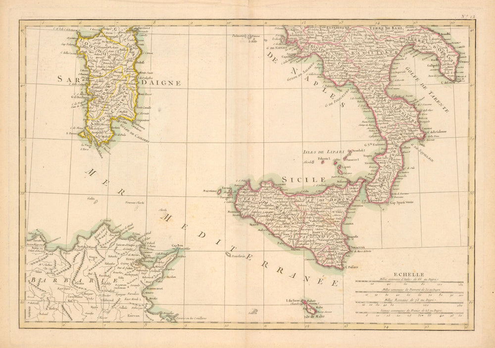 'L'Italie divisée en ses differents etats… meridionale'. RIZZI ZANNONI c1780 map