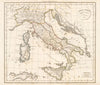 'Italiae Antiquae Mappa Nova' by Felix Delamarche. Ancient Italy 1823 old