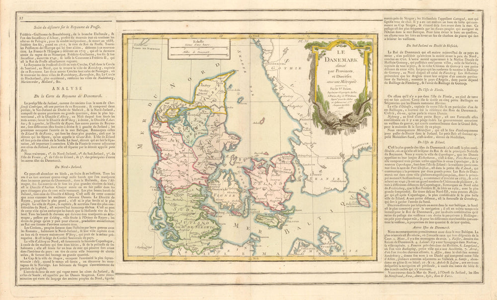 'Le Danemark divisé par Provinces et Diocèses…' BRION DE LA TOUR/DESNOS 1766 map