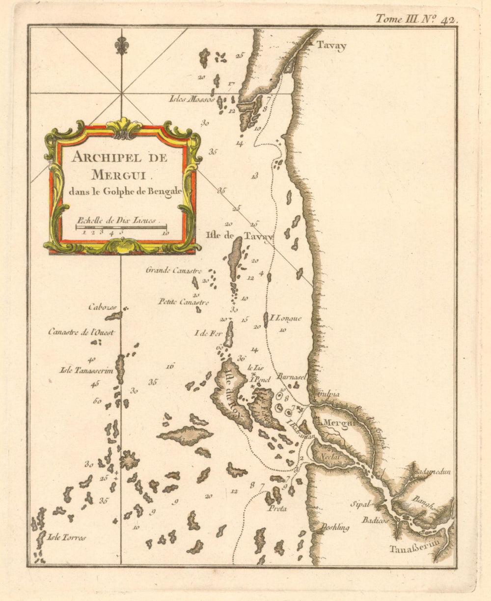 'Archipel de Mergui dans le Golphe de Bengale' BELLIN. Burma Myanmar c1764 map