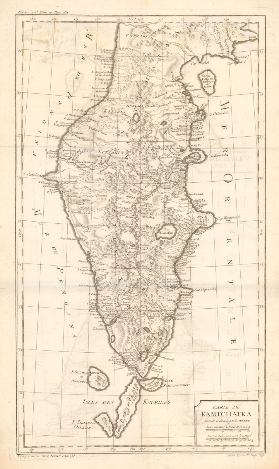 'Carte du Kamtchatka Dressée et Gravée par Laurent'. BELLIN. Kamchatka 1758 map